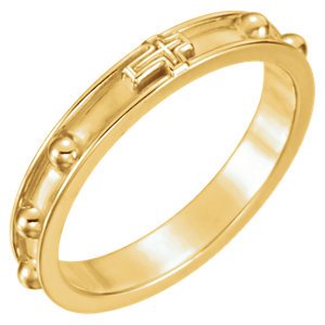Rosary Ring 3.25mm 18k Yellow Gold, Size 6
