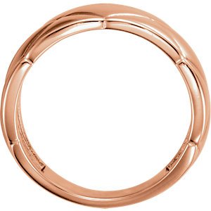 Bead-Blast Quilted Ring, 14k Rose Gold, Size 5.5