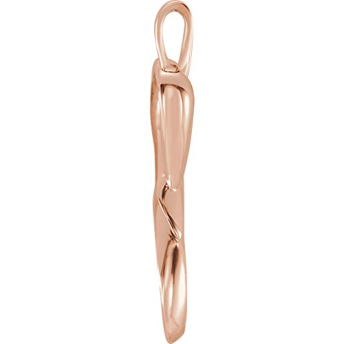 Heart Shaped Pendant, 14k Rose Gold (32.5x12.75MM)