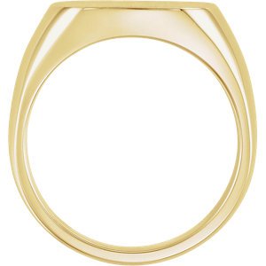 Men's Closed Back Square Signet Ring, 14k Yellow Gold (14mm) Size 13