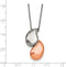 Stainless Steel Pink IP and Polished Teardrop Necklace, 18"