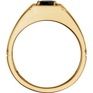 Men's Oval Onyx Ring, 14k Yellow Gold, Size 11