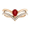 Ruby Pear and Diamond Chevron 14k Rose Gold Ring (.145 Ctw,G-H Color, I1 Clarity)