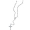 Rosary Necklace with Fluted Beads, Sterling Silver, 37"