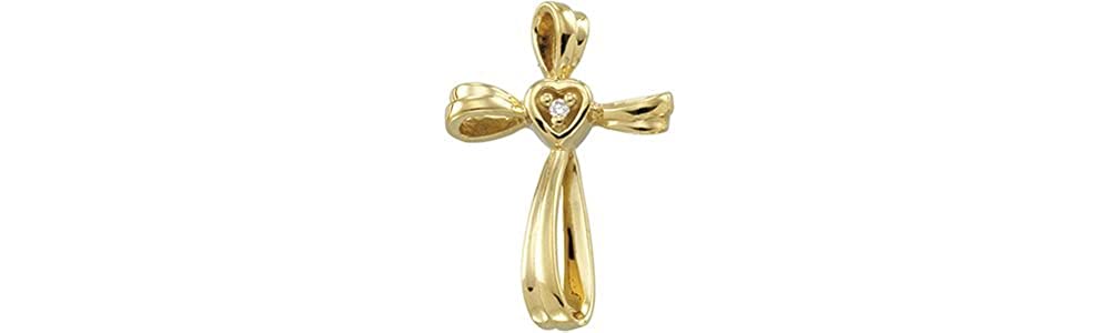 Diamond Infinity Cross 14k Yellow Gold Pendant