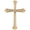 Diamond Fleur-de-Lis Cross 14k Yellow Gold Pendant (.75 Ctw, H+ Color, I1 Clarity)