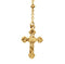 14k Yellow Gold Rosary Necklace, INRI Crucifix