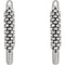 Platinum Beaded J-Hoop Earrings