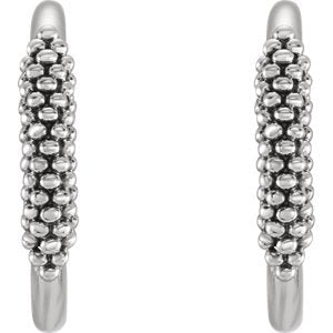 Diamond Freeform J-Hoop Earrings Rhodium-Plated 14k White Gold (.1 Ctw, G-H Color, I1 Clarity )