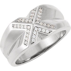Men's Diamond 14k White Gold Belcher Style Ring, Size 11 (.25 Cttw, GH Color, I1 Clarity)