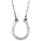 Small 14k White Gold Diamond Horseshoe Necklace, 16" (.08 Cttw., GH Color, I1 Clarity)