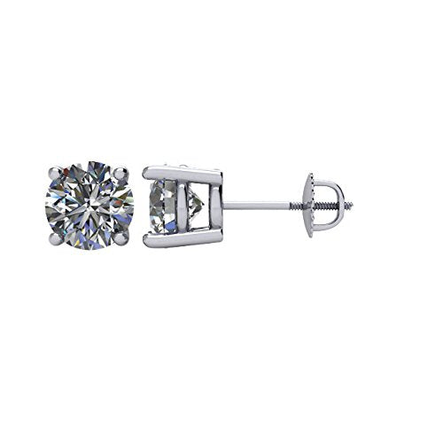 3/4 Ct 14k White Gold Diamond Stud Earrings (.74 Cttw, GH Color, SI1 Clarity)