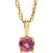 Children's Imitation Pink Tourmaline 'October' Birthstone 14k Yellow Gold Pendant Necklace, 14"