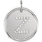 Diamond Initial "Z" Pendant, Rhodium-Plated 14k White Gold (.08 Ctw, Color G-H, Clarity I1)