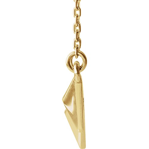 Geometric Pyramid Necklace, 14k Yellow Gold 16-18"