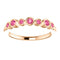 Pink Tourmaline 7-Stone 3.25mm Ring, 14k Rose Gold, Size 6.25