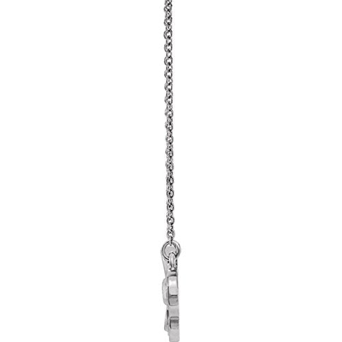 Fashion Clover Necklace in Rhodium-Plated 14k White Gold, 18"