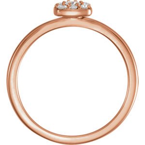 Diamond Stackable Square Cluster Ring, 14k Rose Gold (.25 Ctw, G-H Color, I1 Clarity), Size 6