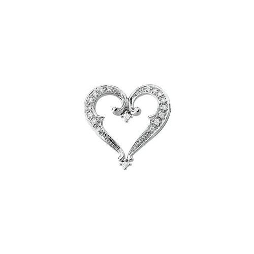 14k White Gold .18 Cttw. Diamond Heart Pendant