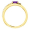 Amethyst and Diamond Bypass Ring, 14k Yellow Gold (.125 Ctw, G-H Color, I1 Clarity)