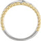 Negative Space Beaded 'V' Ring, Rhodium-Plated 14k White and Yellow Gold, Size 4.75