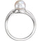 Platinum White Freshwater Cultured Pearl Bypass Ring (7.5-8.00 mm)