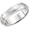 Satin Brushed Dome Comfort Fit 14k White Gold Band 5mm