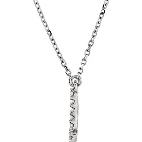 Diamond Initial 'K' Rhodium Plate 14K White Gold (1/8 Cttw, GH Color, I1 Clarity), 16.25"