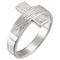 Women's 14k White Gold 'The Rugged Cross' Chastity Ring, Size 4