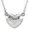 Platinum Diamond Solitaire Heart Pendant Necklace, 16" ( .01 Cttw)