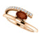 Mozambique Garnet and Diamond Bypass Ring, 14k Rose Gold (.125 Ctw, G-H Color, I1 Clarity)