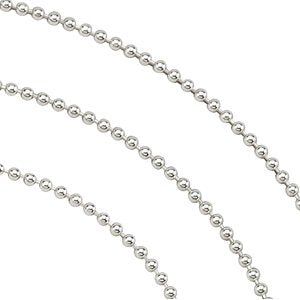 Sterling Silver Bead Chain Necklace 16"