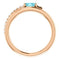 Blue Zircon and Diamond Bypass Ring, 14k Rose Gold (.125 Ctw, G-H Color, I1 Clarity)