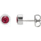 Chatham Created Ruby Stud Earrings, Rhodium-Plated 14k White Gold