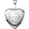 Petite Diamond-Cut Cross and Roses Sterling Silver Locket Pendant (12.50X12.00 MM)