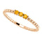 Citrine Beaded Ring, 14k Rose Gold, Size 6.25