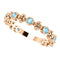 Genuine Aquamarine Beaded Ring, 14k Rose Gold