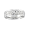 6mm 14k White Gold Comfort Fit Ice Finish Engraved Milgrain Band, Size 4.5