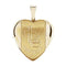 Satin-Brush Heart Baptismal 14k Yellow Gold Plated Sterling Silver Locket (16.50X15.80 MM)