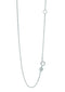 17-Stone Aquamarine Sideways Cross Rhodium Plate 14k White Gold Pendant Necklace, 16-18"