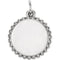 Engrave-able Round Granulated Bead Pendant, Rhodium-Plated 14k White Gold