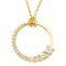 Diamond Circle 'Journey' Pendant in 14k Yellow Gold Necklace, 18" (1/5 Cttw)