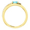 Blue Zircon and Diamond Bypass Ring, 14k Yellow Gold (.125 Ctw, G-H Color, I1 Clarity)