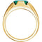 Men's Chatham Created Emerald 3 Ct. Ring, 14k Yellow Gold, Size 12.5