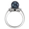 Gray Tahitian Cultured Pearl and Diamond Ring, Rhodium-Plated 14k White Gold (10mm) (.375Ctw, G-H Color, I1 Clarity) Size 4