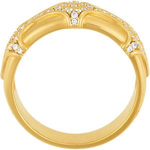 Men's Diamond 14k Yellow Gold Fancy Band (.50 Cttw, GH Color, I1 Clarity)