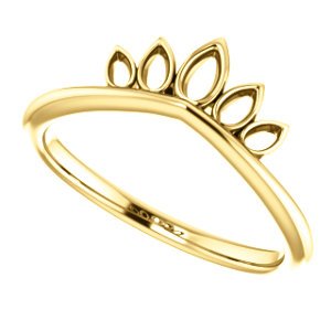 Petite Marquise-Shaped Crown Ring, 14k Yellow Gold, Size 9