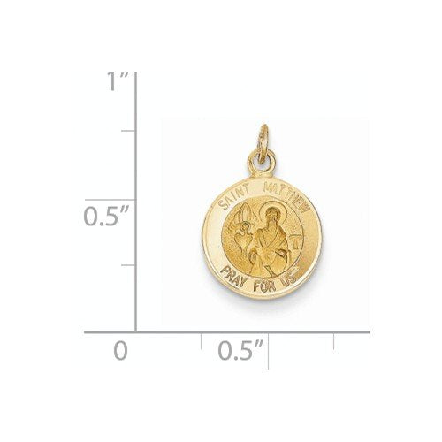 14k Yellow Gold St. Matthew Medal Charm (19X12MM)