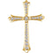 Diamond Fleur-de-Lis Cross Rhodium-Plated 14k Yellow Gold Pendant (.25 Ctw, H+ Color, I1 Clarity)