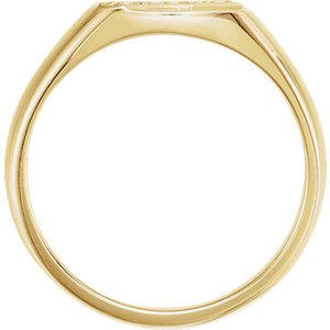 Men's Diamond Satin Signet Ring, 14k Yellow Gold (.10 Ctw, G-H Color, I1 Clarity)